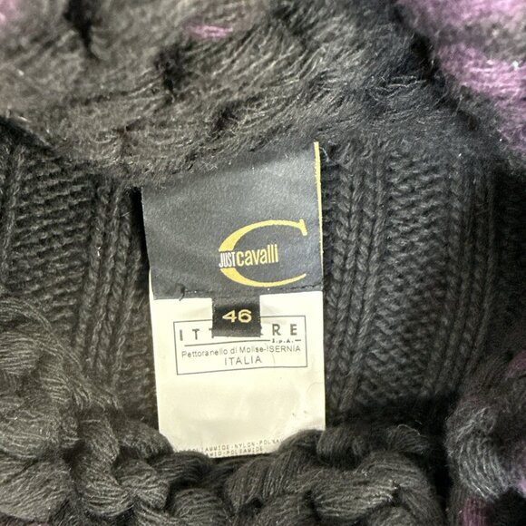 Just Cavalli Women's Sweater Chunky Angora Turtleneck Multicolor US Large IT 46 - Picture 8 of 15